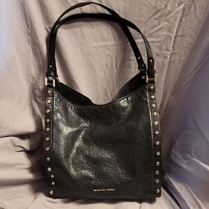 Michael Kors Newbury Black Leather Studded Shoulder Bag